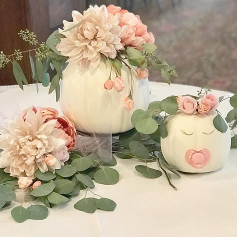 Pumpkin Baby Shower Theme Girl, Our Little Pumpkin Baby Shower Ideas, Pink Fall Baby Shower, Pumpkin Theme Baby Shower, Lil Pumpkin Baby Shower, Pink Pumpkin Baby Shower, Fall Baby Shower Themes, Baby Shower Sweets, Baby Pumpkin