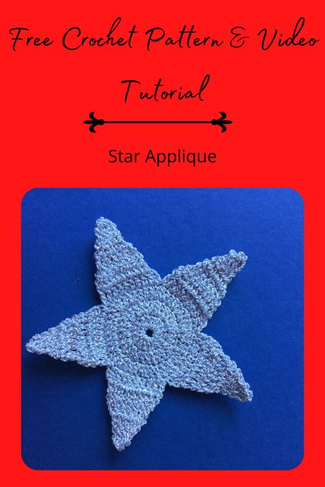 Learn how to crochet this star applique by following the free pattern or video tutorial at Kerri's Crochet. Crochet Star Applique, Crochet Star Pattern, Disney Applique, Crochet Star Patterns, Star Applique, Boy Crochet, Crochet Beginner, Crochet Flats, Crochet Applique Patterns Free