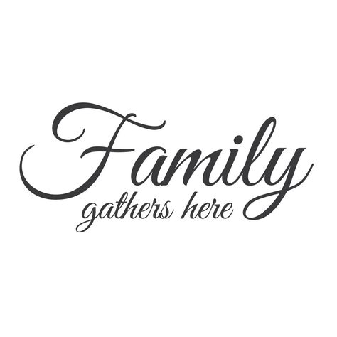 "Family Gathers Here" Wall Quote Group Dp, Tattoo Sayings, Amen Quotes, Family Sayings, Best Family Quotes, Sticker Quotes, Foyer Ideas, Fina Ord, Family Board