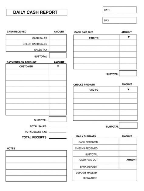 editable daily cash report fill out and sign printable pdf template signnow daily cash report template Sales Report Template, Free Planner Templates, Bookkeeping Business, Business Printables, Business Rules, Business Writing, Accounting And Finance, Free Planner, Excel Templates