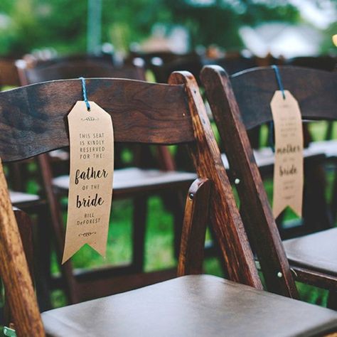 How to make your own wedding ceremony chair reserved signs, with free printables! #canon #printathome #Weddingsquotes Wedding Ceremony Chairs, Wedding Ceremony Ideas, Ceremony Chairs, Reserved Signs, Fall Wedding Decorations, Shabby Chic Wedding, Chair Decorations, Wedding Chairs, Wedding Ceremony Decorations