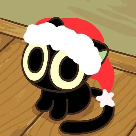 Black Cat Christmas Art, Cute Black Cat Wallpaper, Christmas Wallpaper Black, Funny Christmas Pfp, Gato Pfp, Anime Cat Pfp, Cat Pfp Cute, Black Cat Icon, Black Cat Pfp