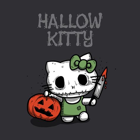 Hallow Kitty on Behance Scarie Movie, Hello Kitty Halloween Wallpaper, Hello Kitty Tattoos, Hello Kitty Images, Kitty Images, Hello Kitty Characters, Kitty Drawing, Hello Kitty Halloween, Hello Kitty Drawing