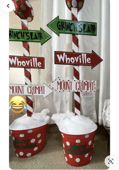 Grinch Diy Party Decorations, Grinch Boxes Stackable Diy, Whoville Christmas Decorations Office, Diy Christmas Office Decorations, Grinch Table Decor, Grinch Desk Decorations, Grinchs Lair, Grinch Stole Christmas Decorations, Grinch Cubicle Decorations