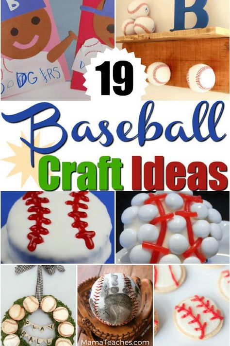 Baseball Crafts For Kids, Sport Themed Crafts, Learning Crafts, Baseball Crafts, Arts And Crafts For Teens, Sport Craft, Arts And Crafts House, Operation Christmas, Baseball Party