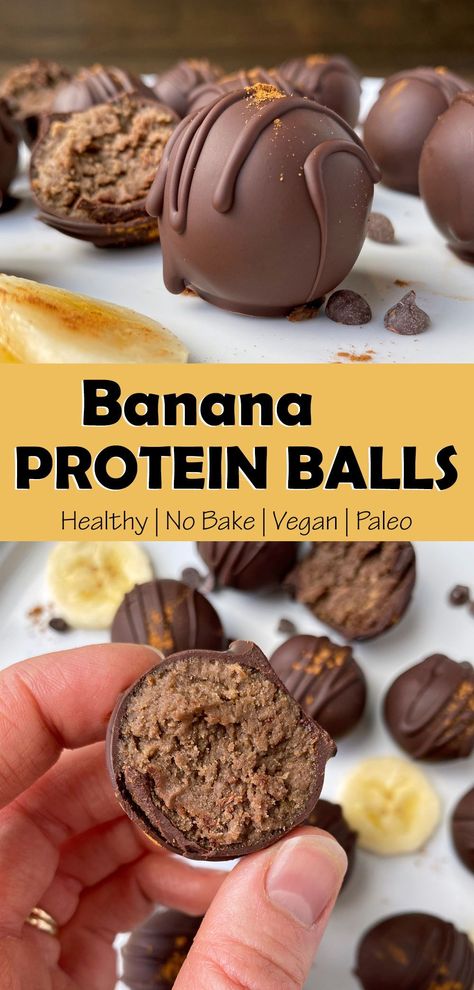 Banana Protein Balls, Banana Filling, Healthy Protein Desserts, No Bake Energy, Protein Balls Recipes, Protein Baking, Healthy Protein Snacks, Protein Bar Recipes, Banana Protein