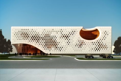 Parametric Architecture, Contemporary Exterior, Contemporary Fireplace, Parametric Design, Photography Architecture, Architecture Design Concept, Building Facade, Cultural Center, Facade Architecture