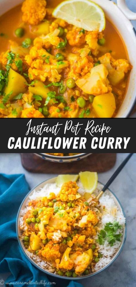 Picture of Curry Instant Pot Potatoes, Instant Pot Indian, Gobi Recipes, Vegetarian Slow Cooker Recipes, Instant Pot Recipes Vegetarian, Vegan Instant Pot Recipes, Vegetarian Instant Pot, Cauliflower Dishes, Aloo Gobi