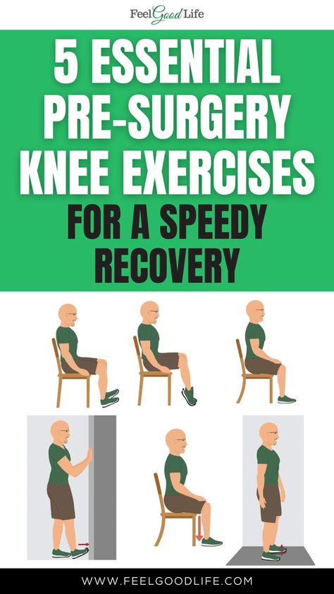 Maximize your recovery with these 5 essential pre-surgery knee exercises. Designed to strengthen and prepare your knee for surgery, they can significantly enhance post-operative healing. From gentle stretches to muscle-strengthening moves, each exercise targets key areas for optimal recovery. Ready to set the stage for a speedy recovery? Click for our guide on effective pre-surgery knee exercises! #PreSurgeryExercise #KneeStrength #SpeedyRecovery #HealingPreparation Knee Replacement Surgery Recovery, Knee Replacement Exercises, Knee Replacement Recovery, Knee Surgery Recovery, Knee Pain Relief Exercises, Shoulder Pain Exercises, Knee Strength, Knee Strengthening Exercises, How To Strengthen Knees