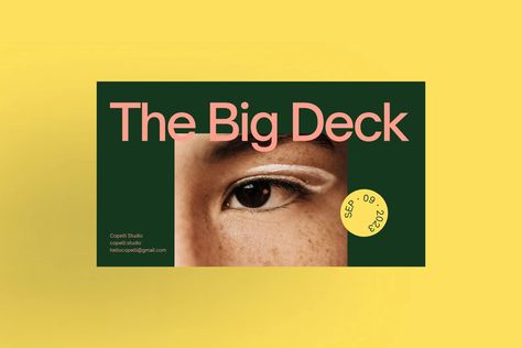 The Big Deck Template — Deck.Gallery® Canva Pitch Deck, Product Launch Presentation, Presentation Title Page Design, Creative Deck Design, Pitch Deck Cover Design, Keynote Design Inspiration, Moodboard Template Layout, Slides Design Presentation, Powerpoint Cover Page