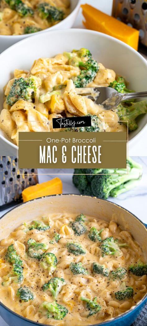 30-Minute One-Pot Broccoli Mac & Cheese – Tastilly One Pot Broccoli Mac And Cheese, Brocolli Mac N Cheese, Chicken And Broccoli Mac And Cheese, Chicken Broccoli Mac And Cheese, Mac And Cheese Broccoli, Broccoli Mac N Cheese, Broccoli Cheddar Mac And Cheese, Broccoli Mac And Cheese, Mac And Cheese Recipe Soul Food