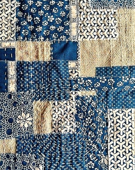 Shashiko Embroidery Quilt, Boro And Sashiko, Shashiko Embroidery Denim, Shasiko Embroidery, Slow Stiching Projects Ideas, Boro Stitching Tutorials, Japanese Quilts Sashiko, Kawandi Quilts, Boro Mending