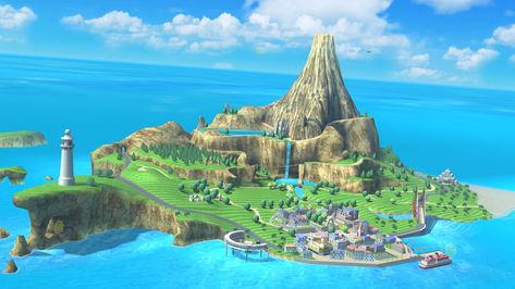 Wuhu Island Wuhu Island, Wii Sports Resort, Pilot Wings, Wii Sports, Wii Fit, Bg Design, Rpg Map, Fantasy Island, Fotografi Alam Semula Jadi