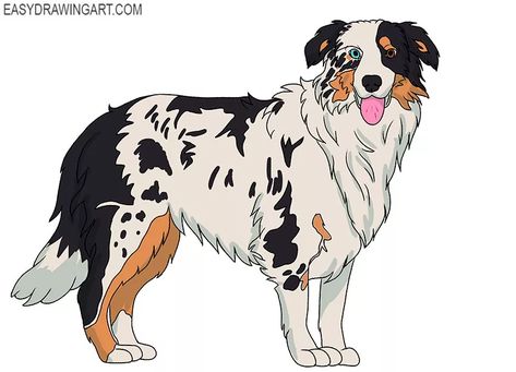 Australian Shepherd Drawing, Miniature Aussie, Shepherd Drawing, Dog Line Art Tattoo, Animals Jokes, Beginners Drawing, Shepherd Art, Line Art Tattoo, Cute German Shepherd Puppies