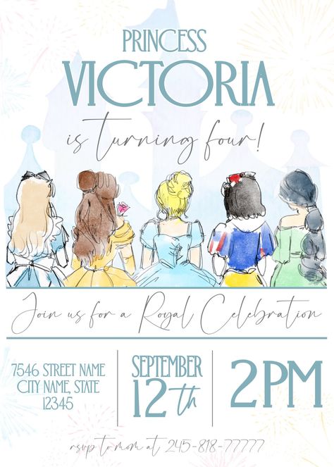 Disney princess invitations template