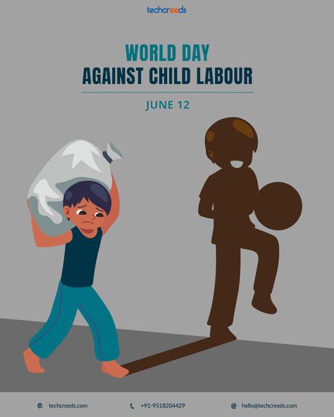 World Day Against Child Labour Poster/Graphic Design World Day Against Child Labour Poster, Child Rights Poster, Childrens Day Poster Creative, Child Labour Poster, World Day Against Child Labour, Child Rights, Children's Day Poster, International Children's Day, Poster Graphic Design