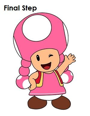 Toadette Drawing Final Toad And Toadette Drawing, Mario Kart Characters Drawing, Toadette Drawing, Toadette Mario, Mario Drawing, Mario Kart Characters, Super Mario Costumes, Angel Embroidery, Mario Video Game