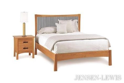 Copeland Furniture, Mid Century Modern Bedroom and Dining New York Bed Platform, Curved Headboard, Cherry Hardwood, Green Furniture, American Black Walnut, Asian Design, Bed Slats, Beds & Bed Frames, Wood Drawers