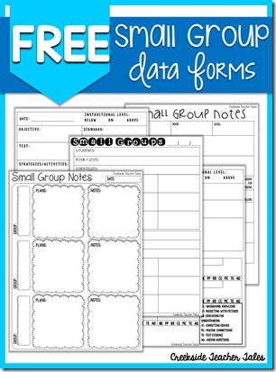 Small Group Data Form Freebies 5 different options Creekside Teacher Tales Data Form, Small Group Reading, First Year Teaching, Data Tracking, Reading Data, Teacher Binder, Small Group Instruction, 4th Grade Reading, 3rd Grade Reading