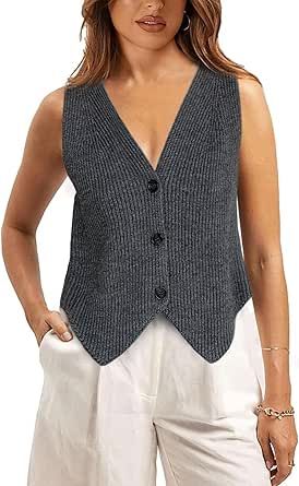 Athlisan Womens Casual V Neck Sweater Vest Sleeveless Button Down Knit Cardigan Vest Tank Tops V Neck Sweater Vest, Amazon Clothes, Cardigan Vest, Luxury Store, Womens Casual, V Neck Sweater, Pharmacy Gifts, Sweater Vest, Vneck Sweater