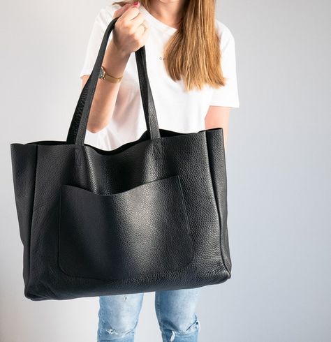 Large Shopper Bag, Leather Shopper Bag, Slouchy Tote, Leather Cosmetic Bag, Large Leather Bag, Soft Leather Handbags, Everyday Tote Bag, Laptop Tote Bag, Large Leather Tote Bag