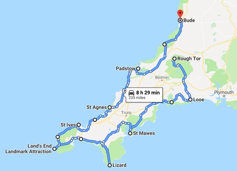 THE ULTIMATE CORNWALL ROAD TRIP! 1 Week Itinerary, What To Do & Where To Visit! Cornwall Itinerary, Things To Do In Cornwall, Road Trip Uk, Road Trip Map, Harbour Town, Scenic Roads, Devon And Cornwall, Cornwall England, Scenic Routes