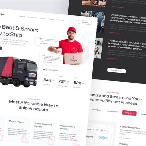 Deigo - Logistic Company Landing Page Logistics Website Design, Company Landing Page, Logistics Company, App Landing Page, Ui Design Website, Ux Web Design, Landing Page Design, App Ui, Page Design