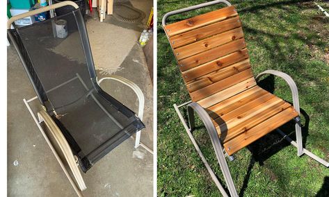 Patio Chairs Makeover, Metal Patio Chairs, Patio Furniture Makeover, Chair Redo, Chair Repair, Furniture Fix, Patio Fire Pit, Chair Makeover, Diy Furniture Renovation