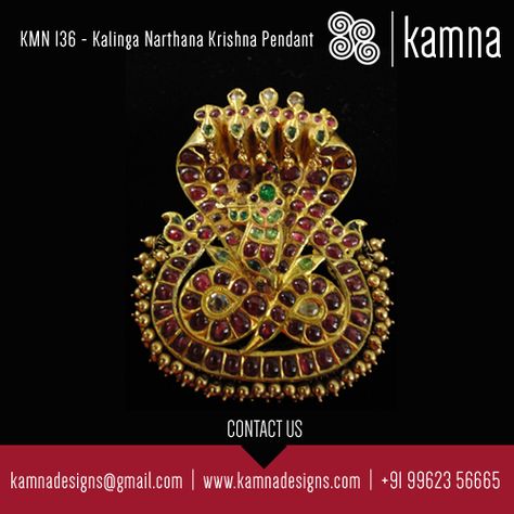 Kalinga Narthana Krishna Pendant - One of it's kind Antique Pendant. Nagaram Pendant, Temple Jewellery Jhumkas, Krishna Pendant, Black Check Dress, Diamond Locket, Traditional Indian Jewellery, Heritage Jewellery, Antique Pendant, Indian Art Paintings