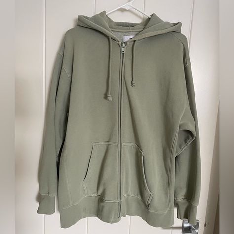 Aritzia TNA Boyfriend Zip Up! Sage Green Colour, Boyfriend Hoodie, Aritzia Tna, Hoodie Zip, Green Colour, Cover Photo, The Colour, Zip Sweater, Sweater Skirt