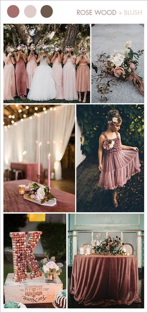 rose wood pink and blush fall wedding color ideas wedding inspiration | blush pink color scheme | wedding goals | marriage | happy couple | luxury wedding | ideas Wedding Dress Tulle Straps, Blush Fall Wedding, Fall Wedding Color Ideas, Soft Pink Wedding, Popular Wedding Colors, Pink Wedding Colors, Lovely Wedding Dress, Wedding Color Ideas, Pretty Wedding Dresses