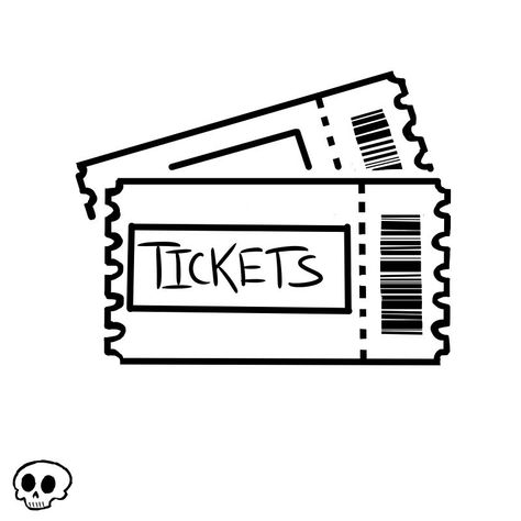 Concert Ticket Drawing, Ticket Doodle, Tickets Drawing, Ticket Design Ideas, Ticket Illustration, Bus Logo, Ticket Drawing, Baseball Ticket, Bubble Waffle