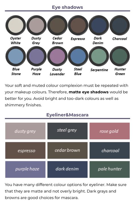 Summer Eyeliner, Lavender Green, Soft Autumn, Grey Roses, Matte Eyeshadow, Color Analysis, Soft Summer, Light Summer, Color Theory