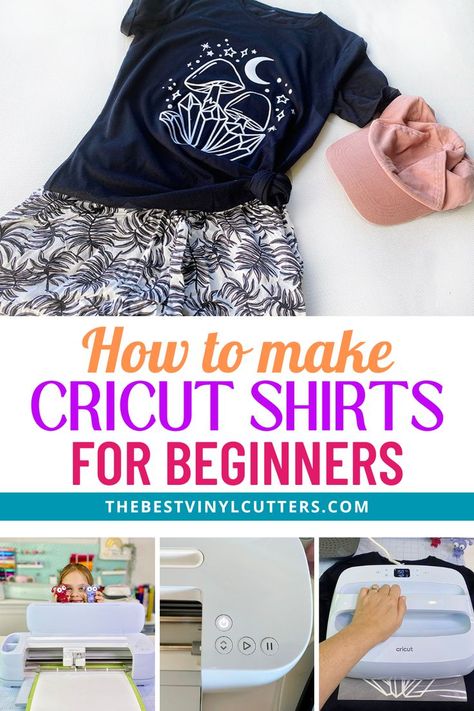 How To Make Cricut Shirts For Beginners Make Shirts With Cricut, Shirts With Cricut, Tshirt Printing Business, Cricut Shirts, Heat Press Transfers, Heat Press Vinyl, Vinyl Shirts, Cricut Machine, Vinyl Transfer