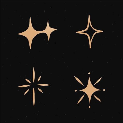 Space Stars Illustration, Sparkle Illustration, Celestial Graphics, Gold Sparkle Background, Adventure Drawing, Celestial Illustration, Celestial Pattern, Illustration Elements, Space Doodles