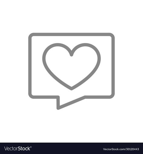 Heart Message Icon, Love Message, Speech Bubble, Vector Illustration Design, Line Icon, Love Messages, App Icon, Media Marketing, Adobe Illustrator