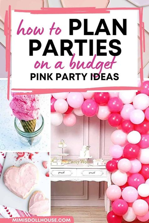 Pink Themed Party Food and Decor Pinkalicious + Perfect Pink Party Ideas. I'm sharing some pretty party ideas today for your pretty pink parties. If you have a girly girl or are planning a pretty pink baby shower...you will love these fun and festive pink party decorations and food ideas! Party In Pink Ideas, Pink And White Slumber Party, Pink Backyard Birthday Party, Pink Themed Sweet 16 Party, Pretty In Pink Party Ideas, Pink Party Food Table, Pink Out Birthday Party Ideas, Pink Party Theme Decoration, 25 Shades Of Pink Party