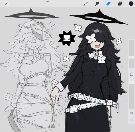 Nun outfit girl anatomy hands scythe weapon long hair eyepatch Characters Inspiration Drawing, Fancy Art, Concept Art Drawing, August 19, Cool Anime Pictures, Female Character Design, Character Design References, Drawing Reference Poses, Art Block