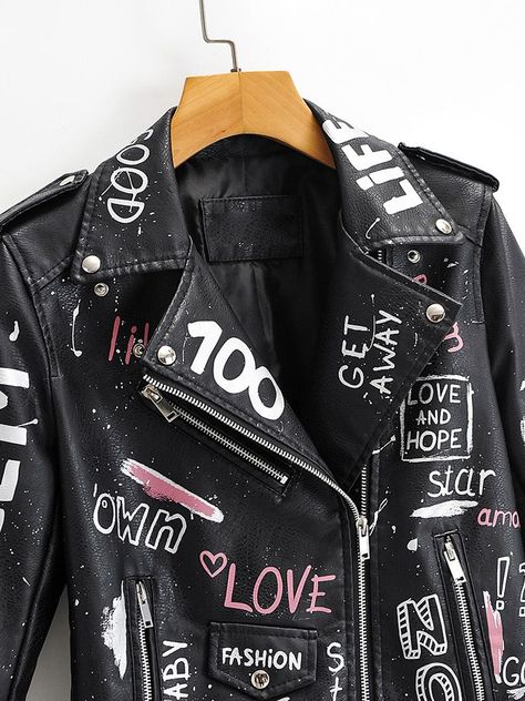 none Leather Short, Style Coat, Graffiti Prints, Jeans Diy, Alt Fashion, Leather Shorts, Designer Style, Short Jacket, Pop Fashion