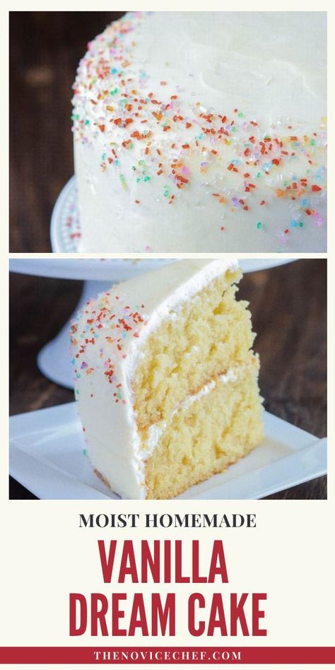 White Cake Batter Recipe, Super Moist Vanilla Cake, Ultimate Vanilla Cake Recipe, Moist Vanilla Cake Recipe, Easy Birthday Cake Ideas, Cake Decorations Ideas, Vanilla Cake Recipe Moist, Super Moist Cake, Cake With Icing