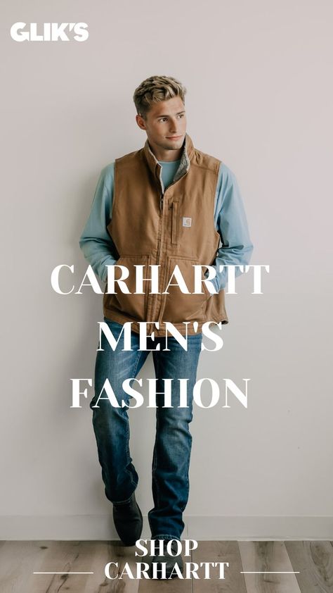 men's casual carhartt outfit with vest and denim jeans Mens Carhartt Vest Outfit, Carhartt Mens Outfits, Carhartt Vest Outfit Men, Carhartt Street Style, Mens Carhartt Vest, Carhartt Mens Fashion, Carhartt Vest Outfit, Carhartt Outfit, Men's Casual Outfits