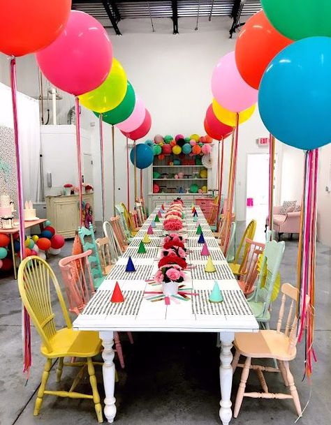 FEATURE: Hip, Hip, Hooray Birthday Party Hip Hip Hooray Birthday, Art Party Decorations, Kids Party Tables, Kids Painting Party, Party Life, Hip Hip Hooray, Party Tables, Birthday Party Tables, Birthday Party Celebration