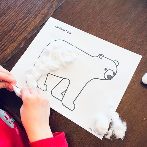 Polar Bear Craft Preschool, Eric Carle Activities Preschool, Polar Bear Activities, Polar Bear Printable, Bear Crafts Preschool, Polar Bear Outline, Polar Bears Activities, Paper Penguin, Polar Bear Party