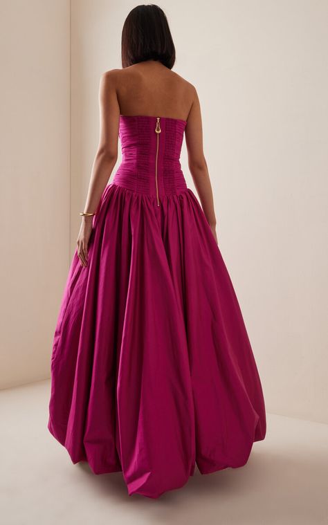 MODA OPERANDI: Violette Ruched Bubble-Hem Satin Maxi Dress… Pink Aje Dress, Aje Spring Summer 2023, Aje White Dress, Aje Dress Green, Aje Violette Bubble Hem Dress, Bubble Skirt, Raw Beauty, Satin Maxi, Satin Maxi Dress