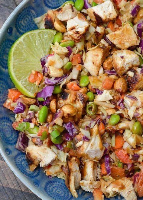 keto recipes for beginners | ## **CRUNCHY THAI CHICKEN SALAD** Thai Crunch Chicken Salad, Thai Inspired Chopped Chicken Salad, Thai Chicken Bowls Healthy, Crunchy Thai Chicken Salad With Peanut Dressing, Keto Thai Chicken Salad, Crunchy Thai Salad, Crunchy Thai Chicken Salad, Chicken For Salads Recipe, Salad Meals Dinners