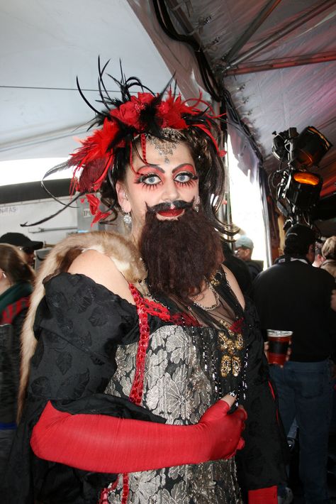 Bearded Lady at the Lagunitas Beer Circus | by fredabercrombie Tattooed Lady Circus Costume, Bearded Lady Costume For Men, Bearded Halloween Costumes, Couples Halloween Costume Bearded Man, Circus Bearded Lady, Halloween Costumes For Bearded Men, Bearded Lady Costume, Bearded Lady, Vintage Circus