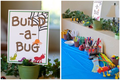 Build-a-bug....could get creative with this one! Bug Party Activities, Gummy Skewers, Bug Activity, Natural Birthday Party, Insect Party, Bug Craft, Mini Beasts, Reptile Party, Bug Party