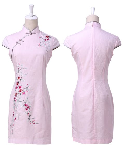 reformed cheongsam: pink Pink Cheongsam, Fashion History Timeline, Kung Lao, Book Fashion, History Timeline, Chinese Dress, Cheongsam, New Wardrobe, Fashion History