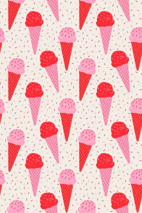 Bold Designs from Allie Runnion - Pattern Observer Surface Pattern Design Inspiration, Ice Cream Pattern, Leaf Vector, Conversational Prints, Pattern Design Inspiration, Food Patterns, Print Inspiration, Pattern Play, Summer Wallpaper