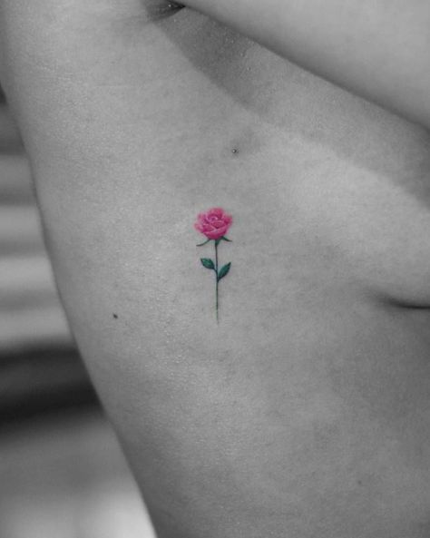 Pink Rose Tattoo, Pink Rose Tattoos, Rose Tattoos For Women, Flower Tattoo Drawings, Pink Tattoo, Small Rose Tattoo, Skeleton Hand Tattoo, Side Tattoos, Simplistic Tattoos